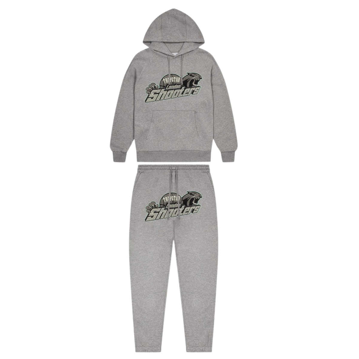 Trap⭐ SHOOTERS HOODED TRACKSUIT - GREY / TEAL