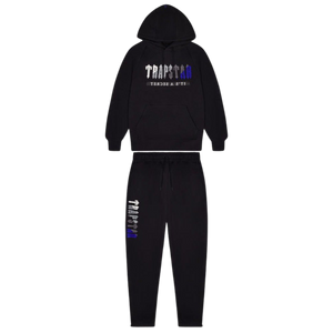 Trap⭐ CHENILLE DECODED 2.0 HOODED TRACKSUIT - BLACK / BLUE