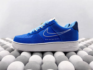 NK AF1 07 LV8 - Sky Blue/Gold Buckle