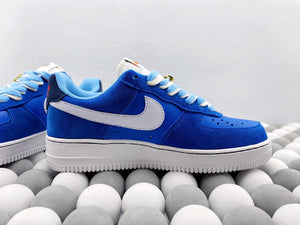 NK AF1 07 LV8 - Sky Blue/Gold Buckle