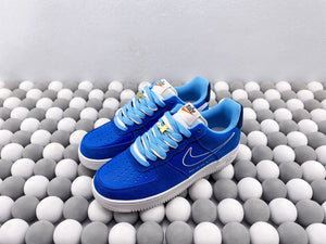 NK AF1 07 LV8 - Sky Blue/Gold Buckle
