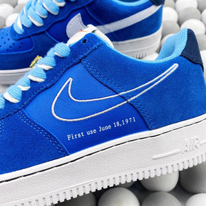 NK AF1 07 LV8 - Sky Blue/Gold Buckle