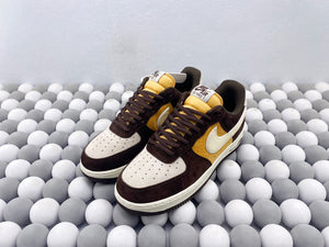 NK AF1 Low - Coffee Brown/White/Yellow