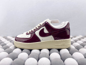 NK AF1 Low - White/Red Patent Leather