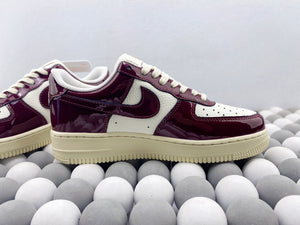 NK AF1 Low - White/Red Patent Leather