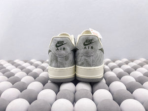 NK AF1 Low - White with Green Swoosh