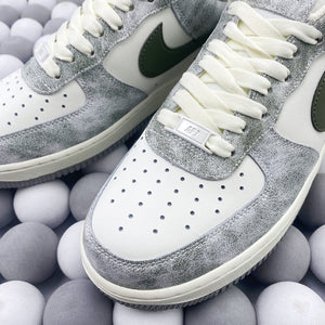 NK AF1 Low - White with Green Swoosh