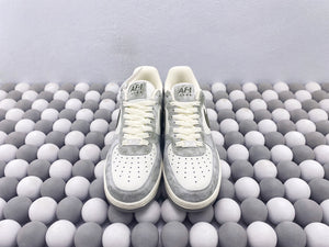 NK AF1 Low - White with Green Swoosh