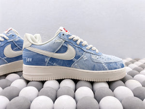 NK AF1 Low 07 - Distressed Denim Blue