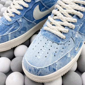 NK AF1 Low 07 - Distressed Denim Blue