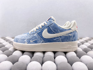 NK AF1 Low 07 - Distressed Denim Blue