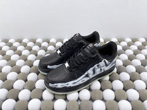 NK AF1 Low - Halloween Black Toe/Black Bones