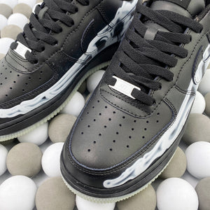 NK AF1 Low - Halloween Black Toe/Black Bones