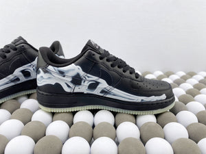 NK AF1 Low - Halloween Black Toe/Black Bones