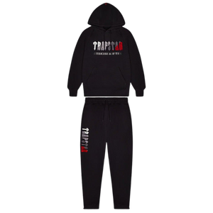 Trap⭐ CHENILLE DECODED 2.0 HOODED TRACKSUIT - BLACK / RED