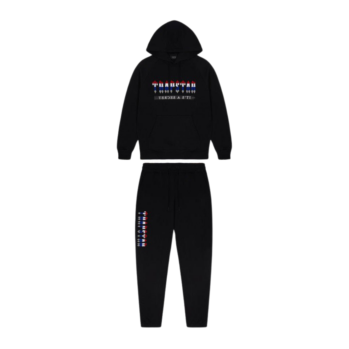Trap⭐ CHENILLE DECODED 2.0 HOODED TRACKSUIT - BLACK REVOLUTION
