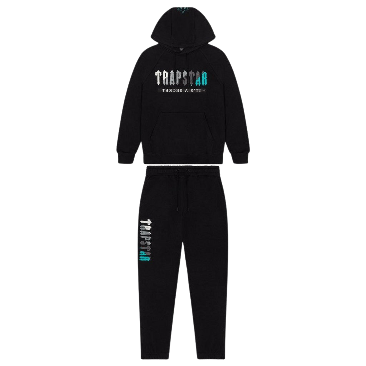 Trap⭐ CHENILLE DECODED 2.0 HOODED TRACKSUIT - BLACK / TEAL