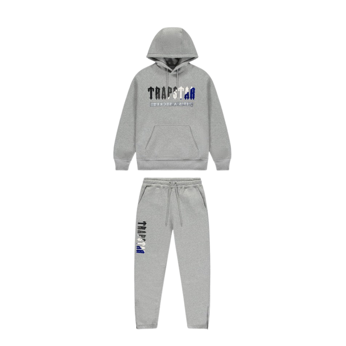 Trap⭐ CHENILLE DECODED 2.0 HOODED TRACKSUIT - GREY / BLUE