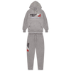 Trap⭐ CHENILLE DECODED 2.0 HOODED TRACKSUIT - GREY / RED