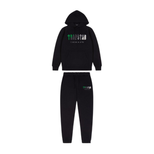 Trap⭐ CHENILLE DECODED HOODED TRACKSUIT - BLACK / GREEN BEE