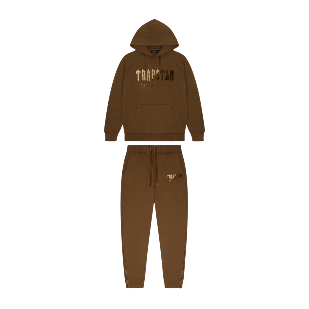 Trap⭐ CHENILLE DECODED HOODED TRACKSUIT - EARTH BROWN