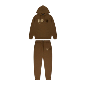 Trap⭐ CHENILLE DECODED HOODED TRACKSUIT - EARTH BROWN