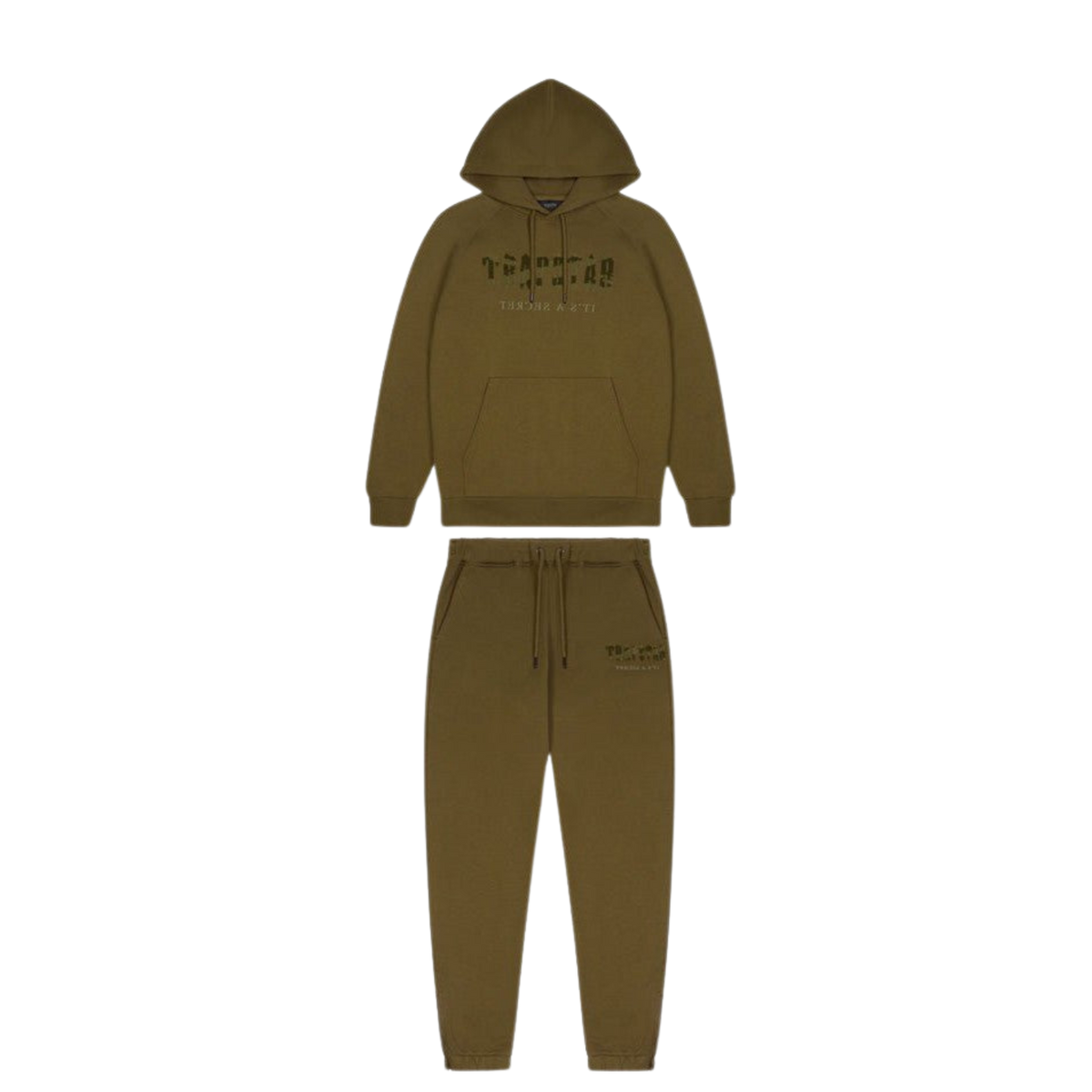 Trap⭐ CHENILLE DECODED HOODED TRACKSUIT - OLIVE CAMO MILITARY EDITION