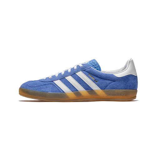adidas Gazelle Indoor Blue Fusion sneakers in vivid blue suede with white stripes