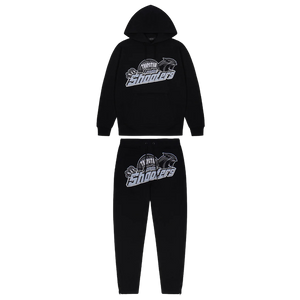 Trap⭐ SHOOTERS HOODED TRACKSUIT - BLACK / SKY BLUE
