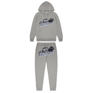 Trap⭐ SHOOTERS HOODED TRACKSUIT - GREY / SKY BLUE