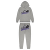 Trap⭐ SHOOTERS HOODED TRACKSUIT - GREY / PURPLE