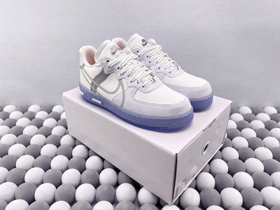 NK AF1 - Bone White / Ice Blue Reflective