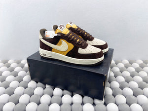 NK AF1 Low - Coffee Brown/White/Yellow