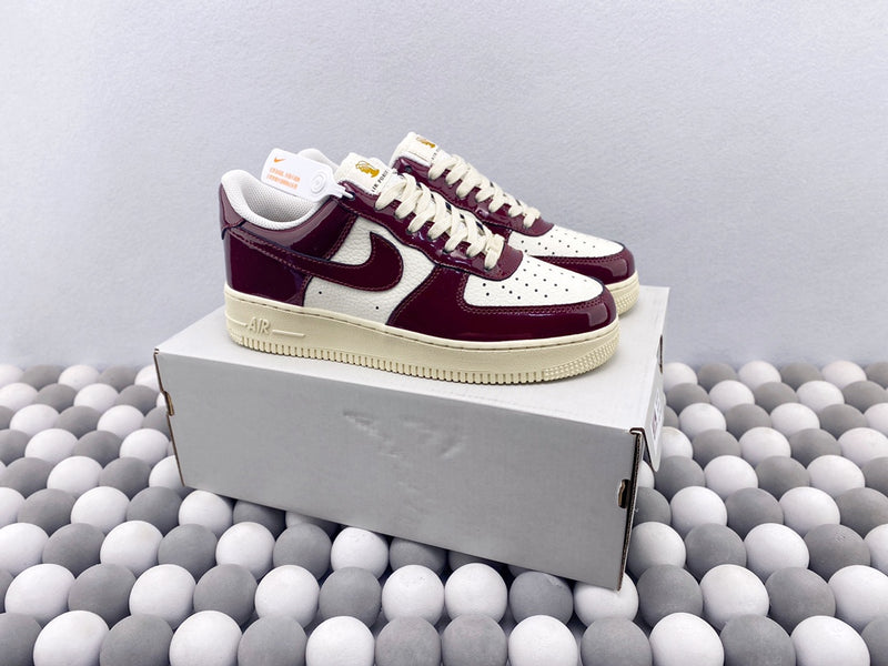 NK AF1 Low - White/Red Patent Leather