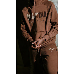 Trap⭐ CHENILLE DECODED HOODED TRACKSUIT - EARTH BROWN